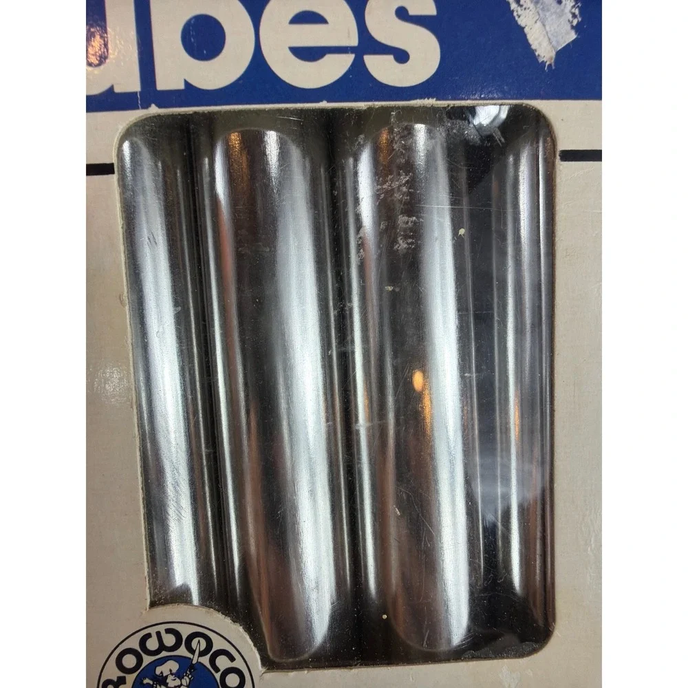 Rowoco Cannoli Tubes Unisex OS Silver Vintage‎ Metal Pastry Molds Set of 4 1204